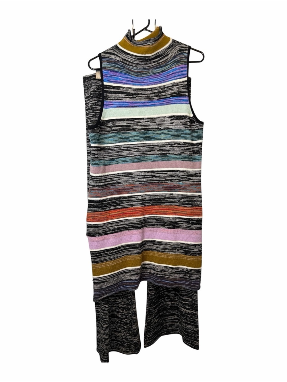 Anthropologie Space Dyed Sleeveless Sweater Cowl Neck Tunic Lagenlook NWOT